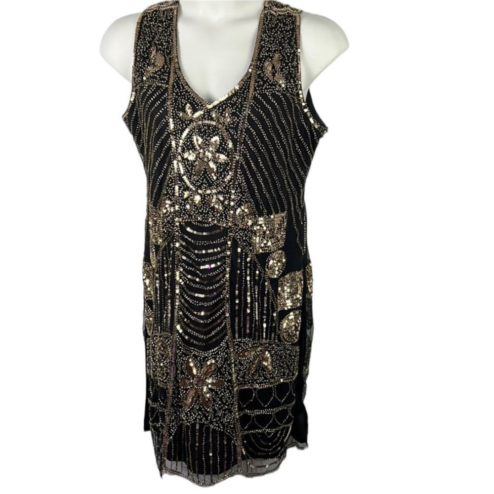 Pretty Guide Ladies Flapper Sequins Cocktail Slee… - image 1